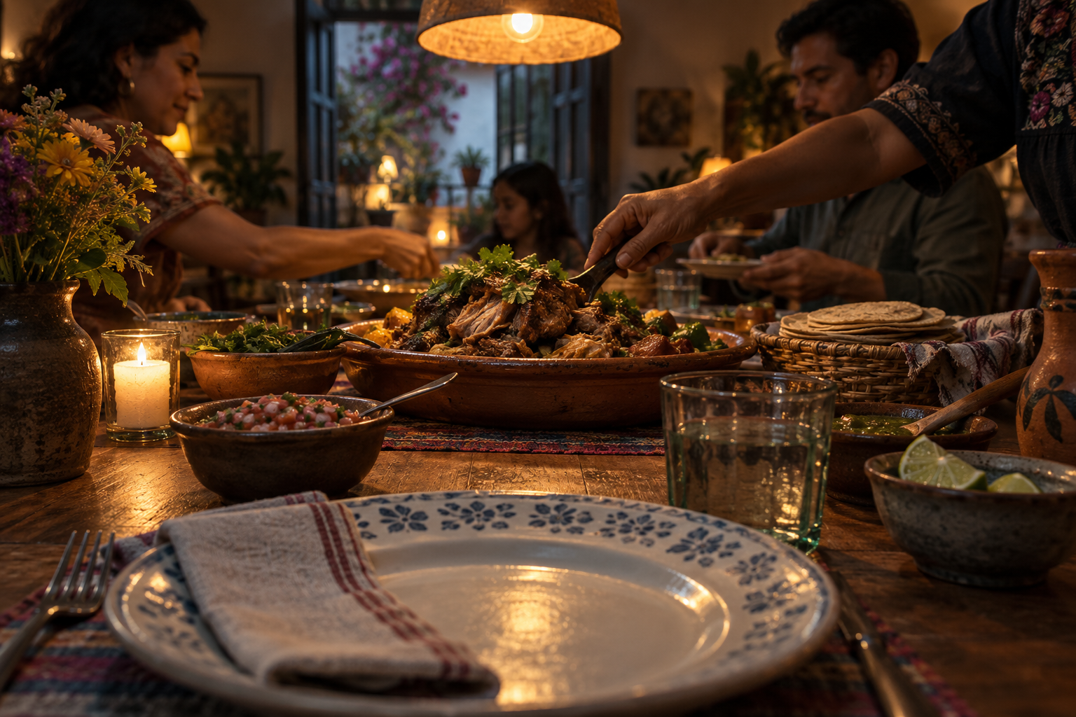 dinner table: Ready to Share, an AI-generated photo