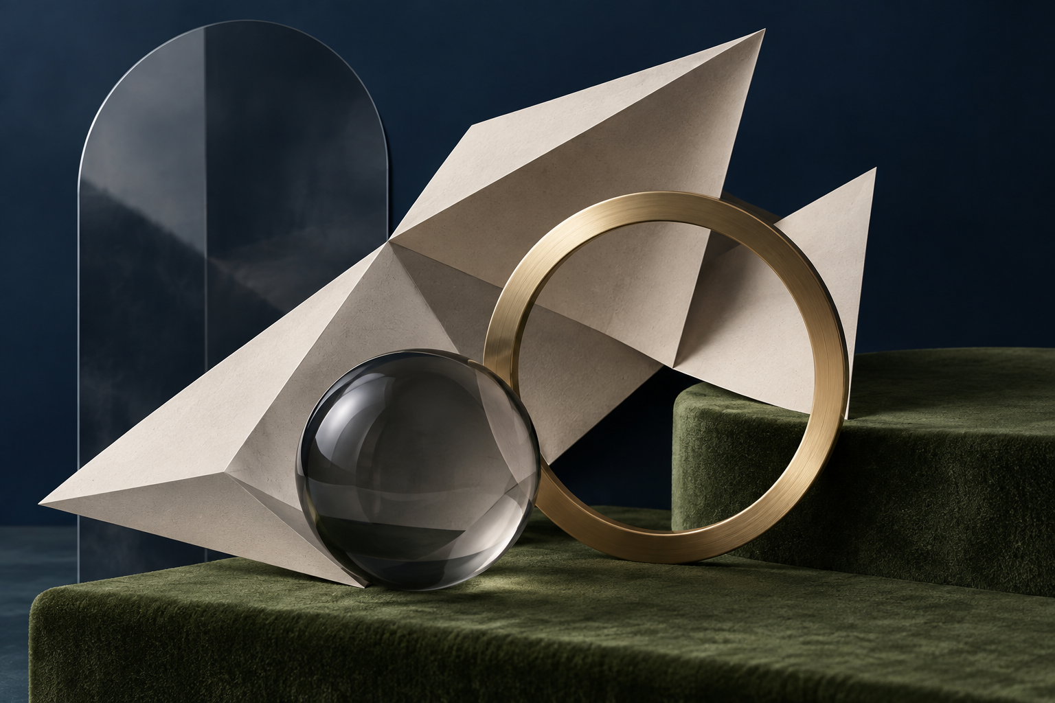 3d: Folded Forms, an AI-generated 3d