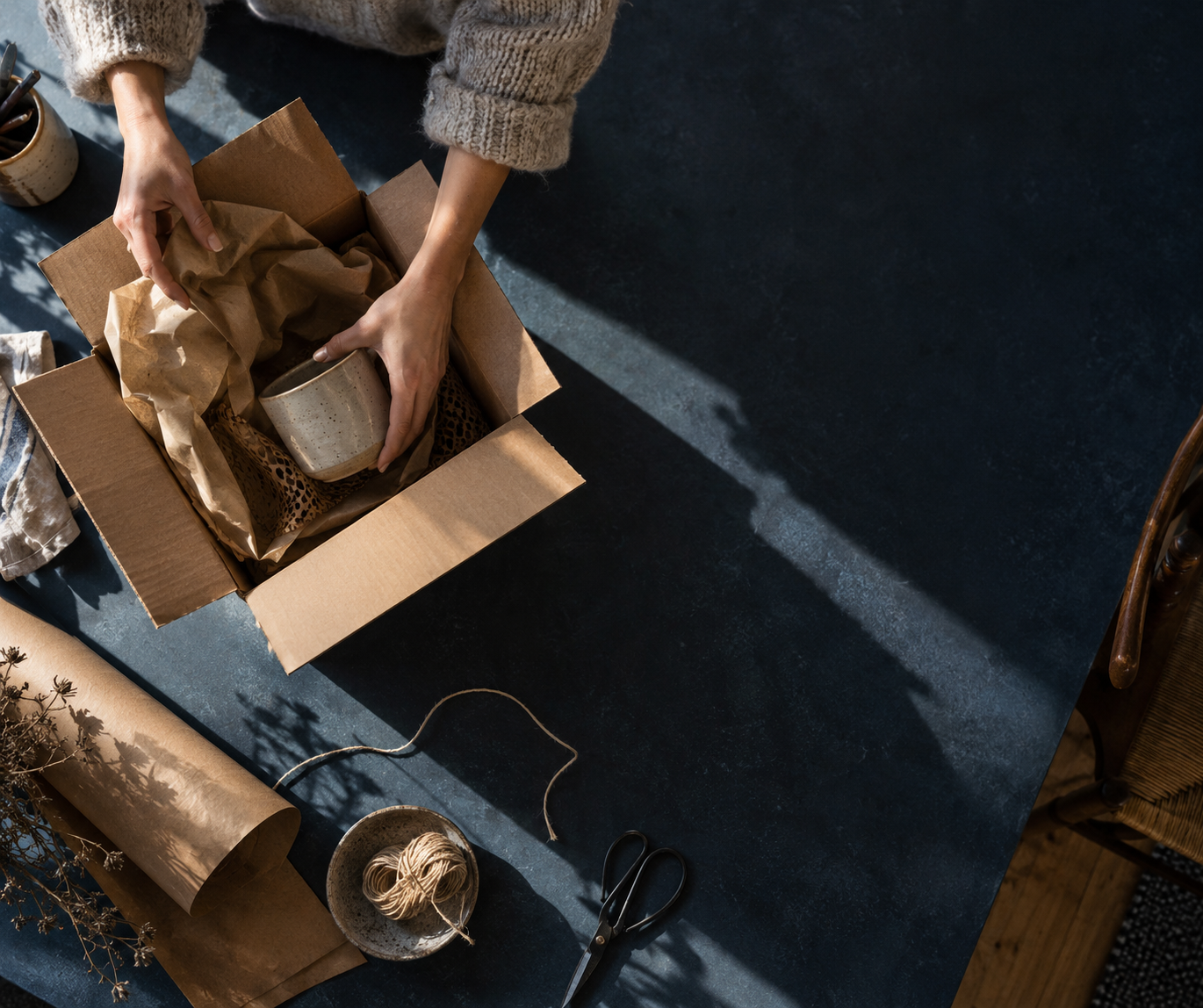 small business packaging: The Order Goes Out, an AI-generated photo